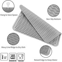 Silicone Dish Drying Mat, 40 X 30cm - Large Dish Drying Mat, Counter Top Mat, Dish Draining Mat, Sink Mat, Large Silicone Trivet