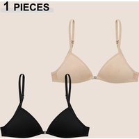 1 Pieces Women's Seamless French Triangle Cup Bras Sexy Thin Summer Front Button Tank Top Female Soft Breathablle Bras Underwear