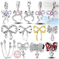 Hot Sales Charm Bead 925 Sterling Silver Bow Ballet Shoes Perfume Bottle Charm Fit Original Pendant Bracelets Fine Women Jewelry