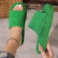 Women Slippers New Fashionable Minimalist One Word Shoes for Women Indoor and Home Couples Slides Women Open Toe Cotton Slippers