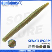 Hunthouse 10Pcs/Bag Senko Worm Soft Fishing Lure 105mm 5g Plastic Artificial Bait For Bass Saltwater/Freshwater Fishing Tackle
