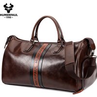 Men's Crazy Horse Leather Duffle Bag Large Capacity Travel Luggage Bag Fits 15'' Laptop & Shoes Durable Totes Bags for Business