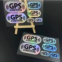 AliExpress A set of 6 reflective laser car stickers for waterproof DIY trim for GPS alarm systems, suitable for car windows and side rear