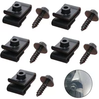 5sets Car Fender Lining Clips Fixed Clamp U Shape Wheel Arch Mudguard Trim Fastener Nut Rivets Clip Retainer For Toyota