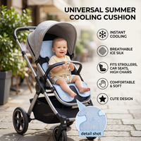 Breathable Folding Icy Silk Summer Honeycomb Mesh Cooling Mat for Baby Stroller Easy Install Skin Friendly Baby Seat Mat Cooling