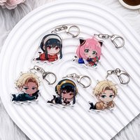 5Pcs Anime SPY×FAMILY Anya Forger Acrylic Keychain Bag Charms Accessories Cute Backpack Key Holder Keyring Fans Friends Gifts