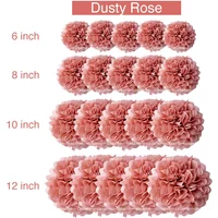 4" 6" 8" 10" Paper Pompoms Flower Wedding Decorative Flowers Ball Baby Shower Birthday Party Decoration Pom Poms