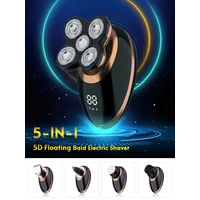 5 In 1 Electric Shaver For Men Bald Head Hair Clipper Nose Trimmer 5 Floating Blade Heads Shaving Beard Knife Rechargeable Razor