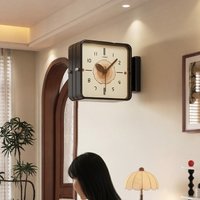 Double Sided Wall Clock Decorative Wall Watch Silent Elegant Modern Large Clocks Minimalist Luxury Aesthetic Living Room Watches