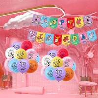 BT21 cartoon cute themed birthday party festive gathering decoration balloons fan support anime merchandise wholesale