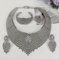 TITI Italian Gold Plated Women Jewelry Set Big Classic Design Necklace Earring Bracelet And Ring 4PCS Set Jewelry