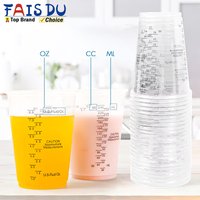 10oz Multipurpos Disposable Plastic Epoxy Resin Mixing Cups with Measurement Calibrated Cups for Accurate Mixing of Liquids