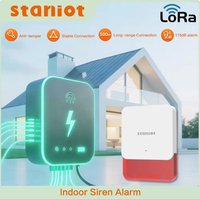 Staniot LoRa Wireless Strobe Siren 115dB High Decibel Burglar Alarm Horn with 500m Long Transmission Range Home Security Panel