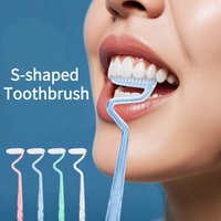 New Soft S-shaped Toothbrush Oral Care Massage Vertical Toothbrush Tongue Coating Cleaning Interdental Brush Adults