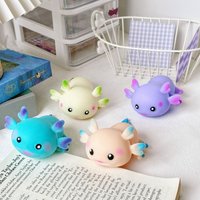 Cute Axolotl Squeeze Toys Stress Relief Stretch Design Cartoon Fish Squishy Toy Multiple Color Fidget Doll Slow Rebound Toys