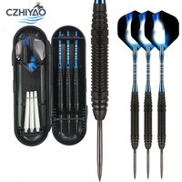 CZHIYAO 23g Hard Darts Steel Needle Professional Competition Fall-Proof Hard Darts Durable Dart Game Kit For Office, Family