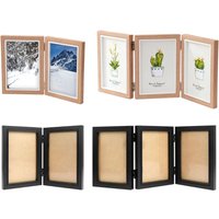 Hinged Photo Frame Foldable Wood Picture Frame 4x6 Family Photo Collage for Entrance Hallway Tabletop Desk Home Decoration