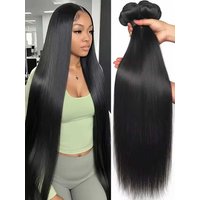 12A Brazilian Long Straight Hair 1/3/4 Bundle Deals Unprocessed Virgin Human Hair Bundles Natural Black Color 12-42 Inches