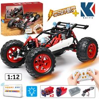 KAIYU 366PCS LED City RC Car MOC Building Blocks APP Remote Control Programming Off-road Vehicle Bricks Toys For Boys