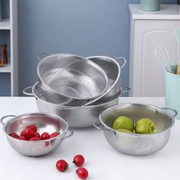 Stainless Steel Rice Basket Fruit Sieve Bowl Spaghetti Washing Bowl Fine Mesh Vegetables Colander Fine Mesh Strainer Home