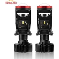 2pcs H4 LED Projector Mini Lens Auto H4 LED Headlight Bulbs Kit Conversion High Beam Low Beam 120W Turbo Fan Car Light Lamp
