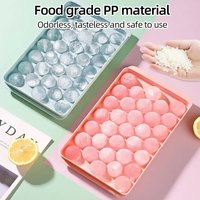33 Grids Plastic Round Ball Ice Box Round Ice Ball Ice Tray Mold Moulds Ice Ball Maker 3D Round Ice Cube Tray with Lid Plastic