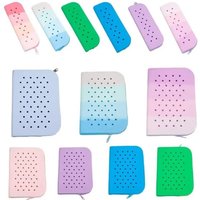 Colorful Holes Silicone Pencil Case Zipper Large Capacity Stationery Storage Bag Portable Soft Makeup Organizer Student