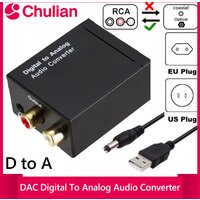 DAC Coaxial Optical Fiber Digital to Analog Audio Converter RCA SPDIF Digital in to Analog out for Amplifier Audio Decoder