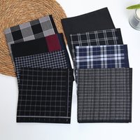 43*43cm Cotton Color-block Plaid Handkerchief, Soft Comfortable Full-Cotton Sweat Towel, Portable for Daily Use Outdoor Travel