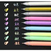 9Pcs/set 0.6mm White Gold Silver Ink Color Photo Album Gel Pen Stationery Office Cute Scrapbooking Large Capacity Pen for Kids