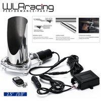 2.5" / 3" Cutout Stainless Steel Exhaust Cut Out Header Be Cut Pipe Electric Valve Exhaust Tip Muffler Kit