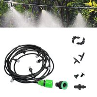 Cooling Water Mist Sprayer System Garden Atomizer Outdoor Greenhouse Spray Kit 10m Hose Gray Spray Head With 4/7mm Connector