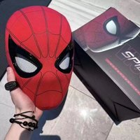 Electronic Mask Spider Man Mascara Spiderman Headgear Mask Cosplay Moving Eyes 1:1 Remote Control Elastic Toys Adults Kids Gift