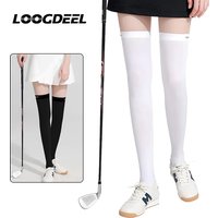 LOOGDEEL Summer Ice Silk High Tube Women's Golf Stockings Sports Socks Breathable Non-slip Slim Leg Pantyhose Stirrup Socks