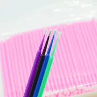 1Bag 100PCS Dental Micro Brush Applicators Disposable Bendable Extension Cleaning Tools 10 Colors for Lab Clinic