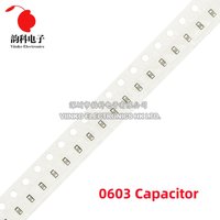 100pcs 0603 SMD Chip Multilayer Ceramic Capacitor 0.5pF - 22uF 10pF 22pF 100pF 1nF 10nF 15nF 100nF 0.1uF 1uF 2.2uF 4.7uF 10uF