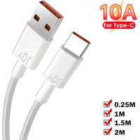 120W 10A Super Fast Charging Cable USB A To Type C Phone Charger Data Cord Quick Charge USB Type C Data Transfer Data Wire Cable