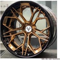 Hot Sale Aluminum Alloy 2-Piece Color Register Deep Concave Silver 18 19 20 21 Inches Forged Car Wheels for Passenger Car wheels