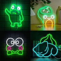Anime Frog Neon Sign for Wall Decor,LED Neon Lights for Bedroom Room 3D Wall Art Gameroom Party Living Home Decor Lighting Gift