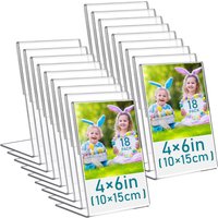 18pcs 4×6 inch desktop display stand with acrylic frame, suitable for weddings, offices, restaurants and other venues.