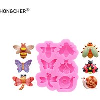 Bee Butterfly Insect Snail Dragonfly Resin Jewelry Accessories Silicone Molds DIY Chocolate Cake Dessert Decoration Molds