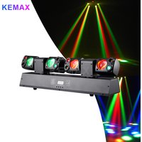 80W Moving Head Lights Remote Control RGBW DMX512 Dual-Head Disco LED Beam Party DJ Equipment Stage Lighting For Club Xmas Event