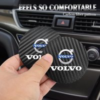 2 Pack Car Carbon Leather Water Coaster Anti-Noise Coaster Pads for Volvo XC90 XC60 V50 S60 V70 V60 V40 S90 olestar AWD XC40 S80