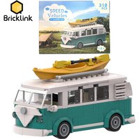 Bricklink MOC 10220 Speed Technical Car VW T1 Camper Van City Camp Truck Creative Sets With Box Building Blocks Kid Toys Gift