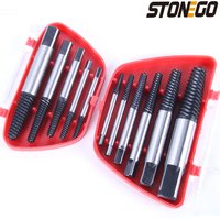 STONEGO 5PCS/6PCS Gebrochen Beschädigt Schraubendreher Extractor Bohrer Set Carbon Stahl Doppel Seite Schraube Pull Zentrum Bohrer bits