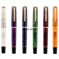 A+ Hongdian N12 Piston Fountain Pen EF/F Nib, Beautiful Acrylic Writing Gift Pen