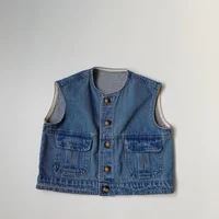 Kids Vests Cow Boy 2024 New Autumn Korean Fashion Simple Styel Casual