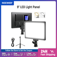 NEEWER Basics 9" LED Light Panel, 3200-5600K Edge Lit Dimmable Camera Soft Key Lighting with Desk Tripod Stand, CRI95+ 800Lux
