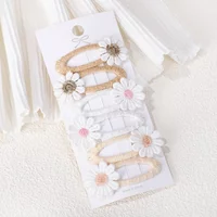 6Pcs/Set Daisy Flower Hair Clips Cute Baby Girl Hairpins for Kids Lace White Princess Infant Hair Accessories Gifts Wholesale