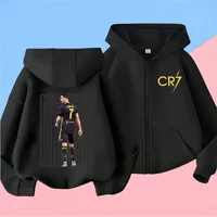 Baby Sweatshirts Kids Top Soccer Star Back to School Zipper Hoodie Children's Clothing Messi Boys